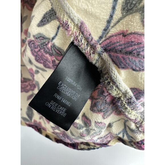 Torrid Babydoll Rayon Crepe Embroidered Lace Up Top Floral Womens Plus Size 2 2X - Picture 10 of 13